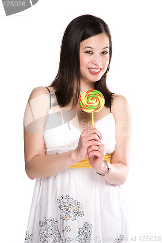 Image of Woman and lollipop
