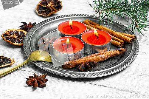 Image of Three Christmas candles