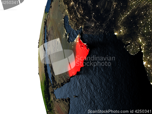 Image of Sunset over Oman from space