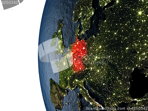 Image of Sunset over Germany from space