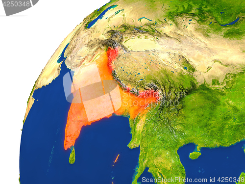 Image of Country of India satellite view