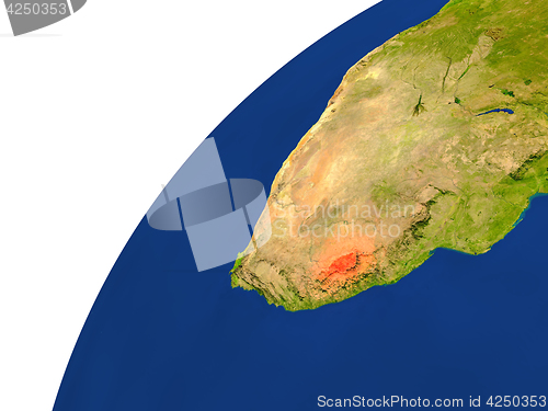 Image of Country of Lesotho satellite view