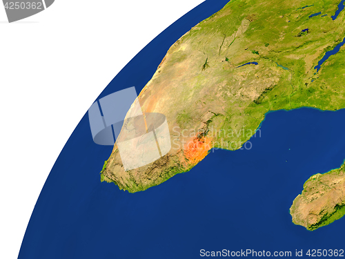 Image of Country of Swaziland satellite view