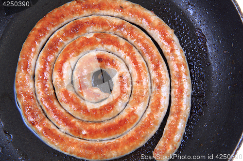 Image of spiral grilled sausage 
