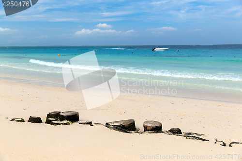 Image of sea and sky on exotic tropical beach