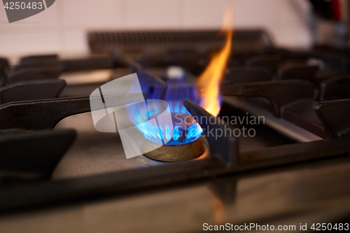 Image of burning gas stove flame