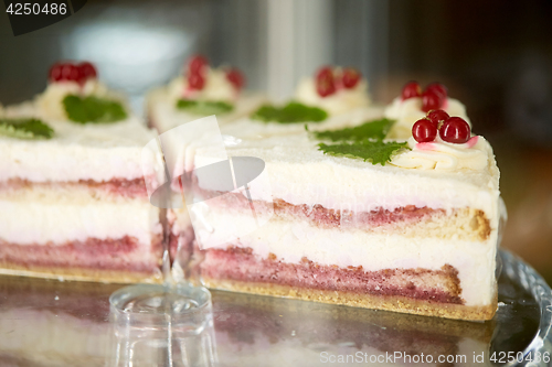 Image of pieces of cake on stand