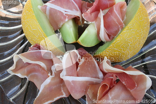 Image of Serrano ham and Galia melon