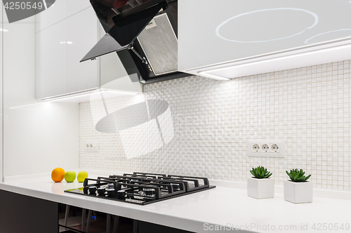 Image of Modern white kitchen