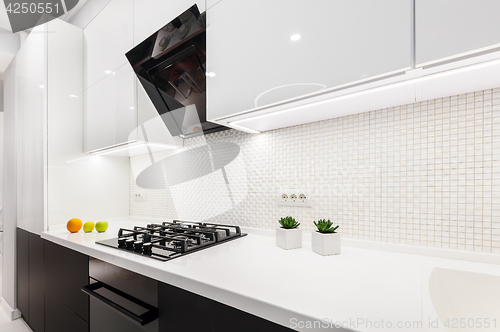 Image of Modern white kitchen