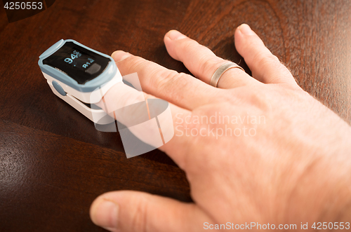 Image of Fingertip Oxygen Sensor Pulse Rate Health Testor Oximeter