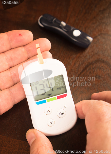 Image of Digital Blood Sugar Glucose Tester Diabetic Fingertip Test