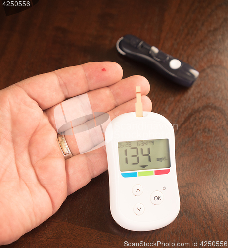 Image of Digital Blood Sugar Glucose Tester Diabetic Fingertip Test