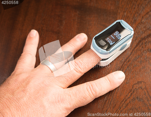 Image of Fingertip Oxygen Sensor Pulse Rate Health Testor Oximeter