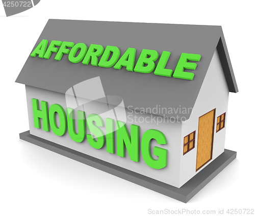 Image of Affordable Housing Indicates Cut Price And Apartment 3d Renderin