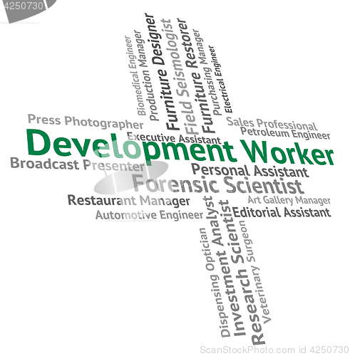 Image of Development Worker Shows White Collar And Advance