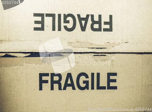 Image of Vintage looking Fragile tag on packet