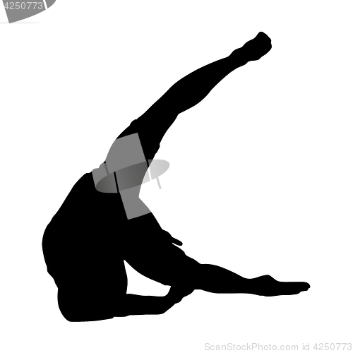 Image of Black Silhouettes breakdancer on a white background