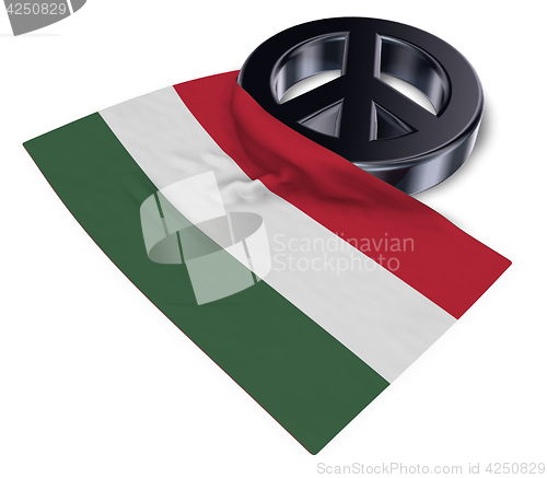 Image of peace symbol and flag of hungary - 3d rendering