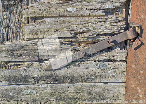 Image of part of old wooden door