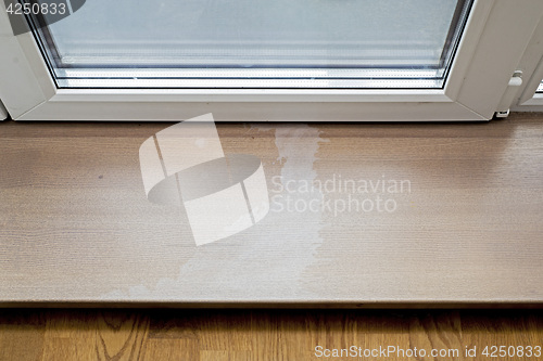 Image of Damaged wooden doorstep