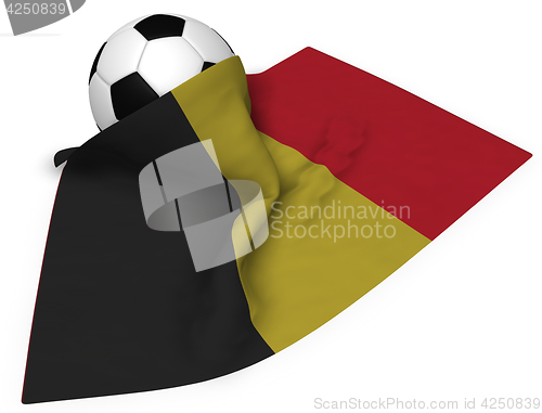 Image of soccer ball and flag of belgium - 3d rendering