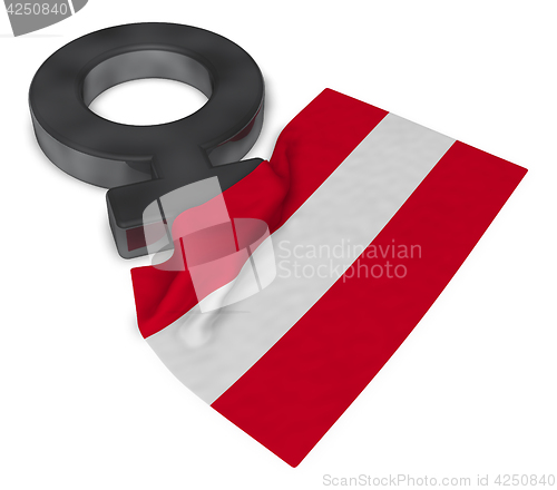 Image of female symbol and flag of austria - 3d rendering