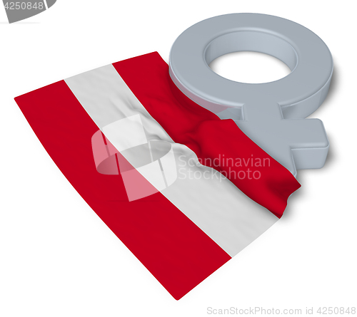 Image of female symbol and flag of austria - 3d rendering