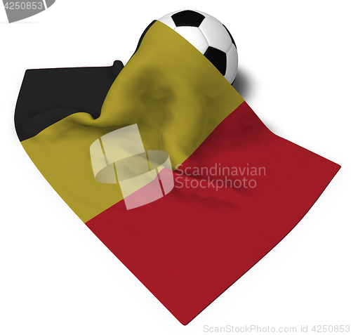 Image of soccer ball and flag of belgium - 3d rendering