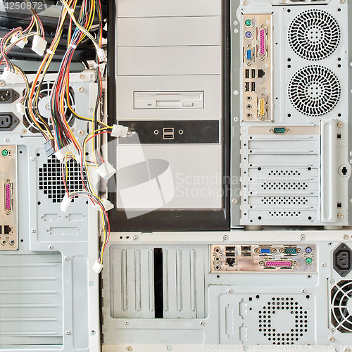 Image of dirty old computers for electronic recycling