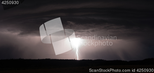 Image of Over Norris Canyon Thunderstorm Lightning Strikes Yellowstone Na