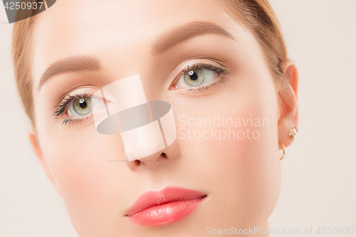 Image of Beautiful Girl face. Perfect skin