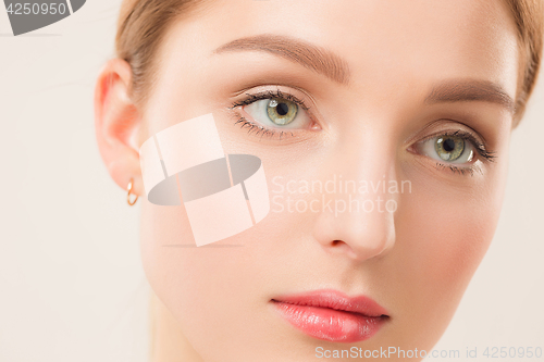 Image of Beautiful Girl face. Perfect skin