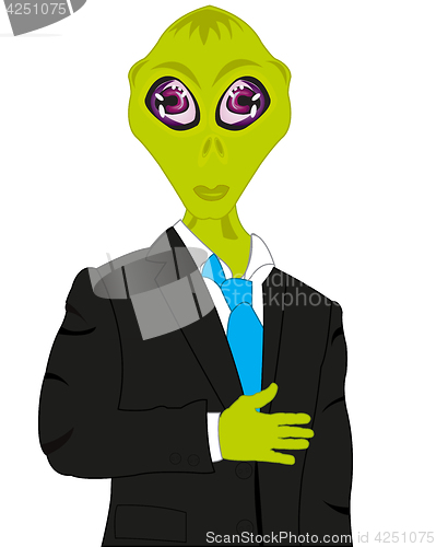 Image of Extraterrestrial being in black suit