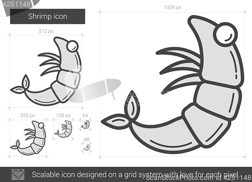 Image of Shrimp line icon.