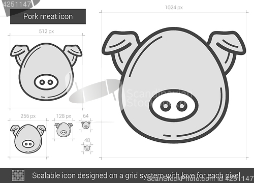 Image of Pork meat line icon.