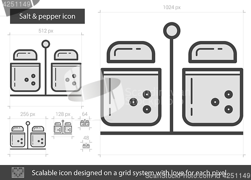 Image of Salt and pepper line icon.