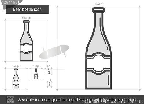 Image of Beer bottle line icon.