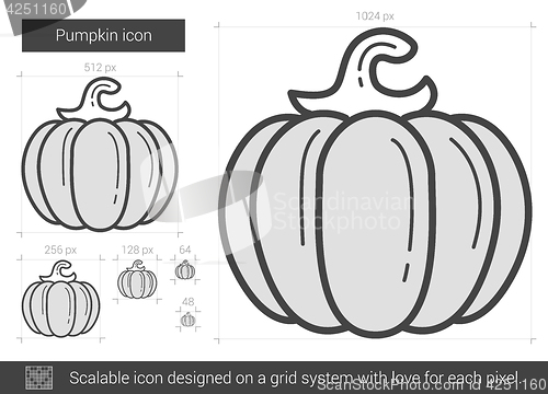 Image of Pumpkin line icon.