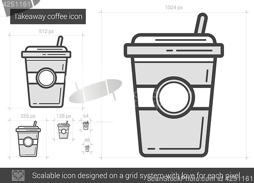 Image of Takeaway coffee line icon.