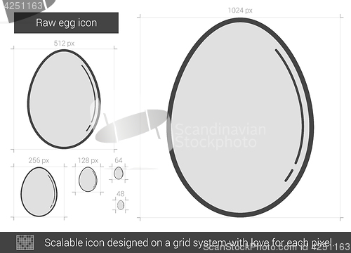 Image of Raw egg line icon.