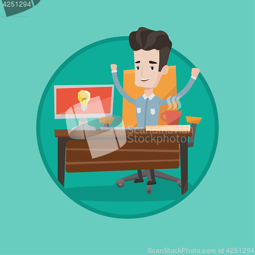Image of Creative excited businessman having business idea.