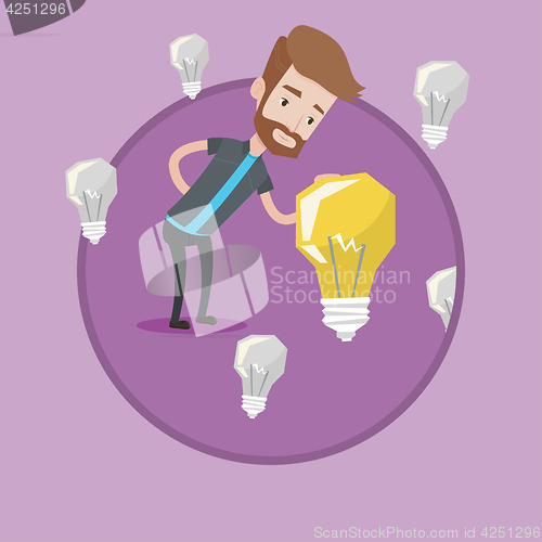 Image of Man having business idea vector illustration.