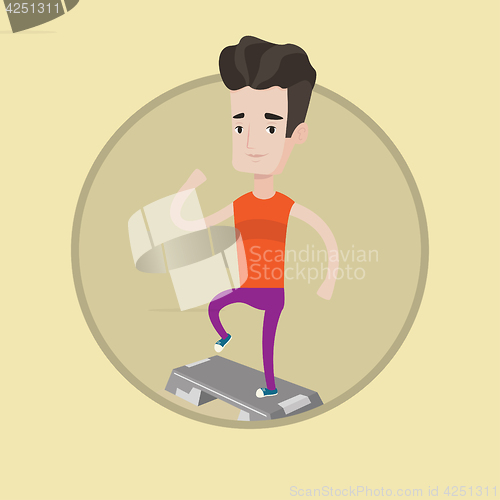 Image of Man exercising on steeper vector illustration.