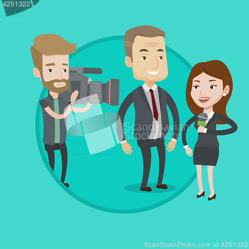 Image of TV interview vector illustration.