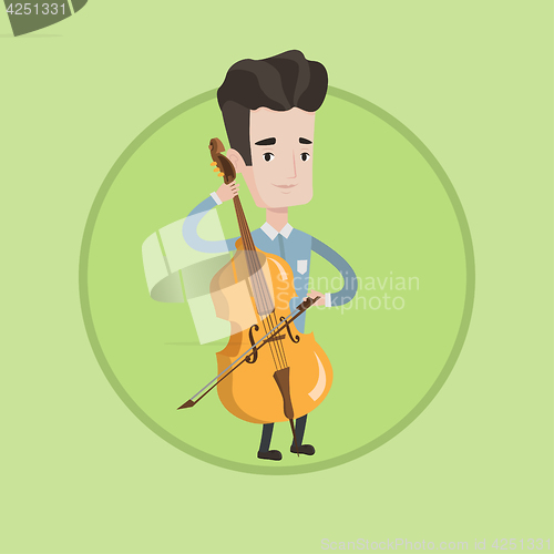 Image of Man playing cello vector illustration.