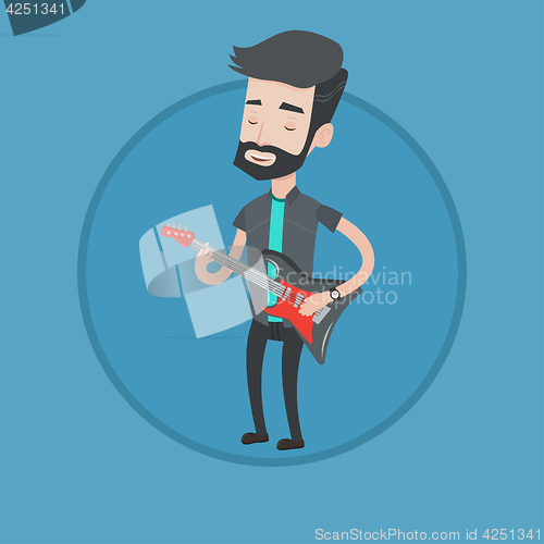 Image of Man playing electric guitar vector illustration.