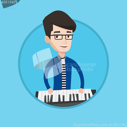 Image of Man playing piano vector illustration.