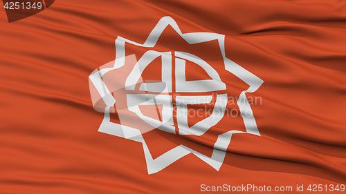 Image of Closeup of Fukushima Flag, Capital of Japan Prefecture