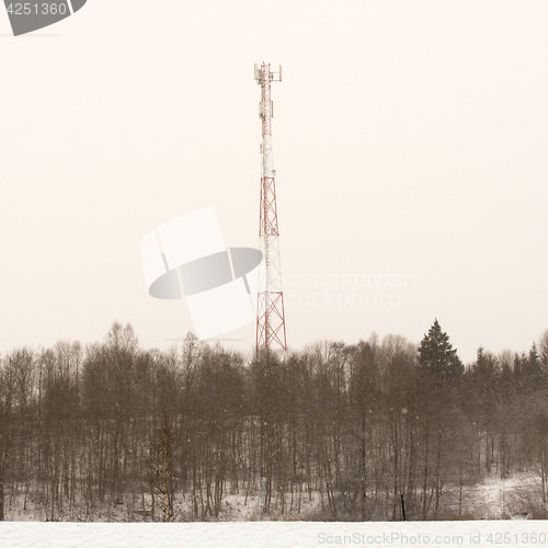 Image of Telecommunication tower in winter